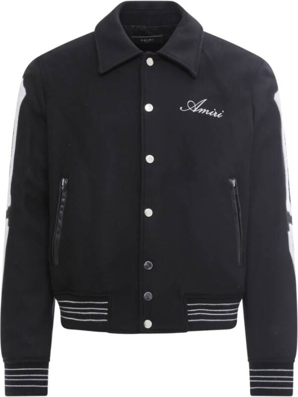 Amiri Bones Wol Bomberjack Zwart Heren