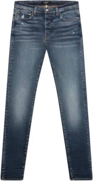 Amiri Indigo Stack Jeans Slim Fit Distressed Blauw Heren