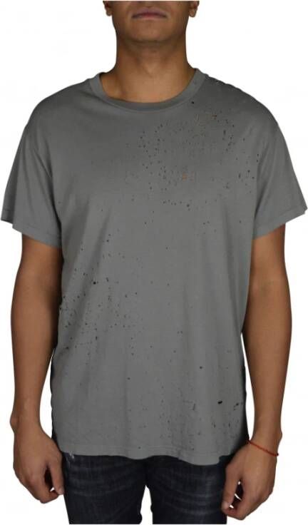 Amiri Lichtgrijze T-Shirt met Verouderd Effect Grijs Heren