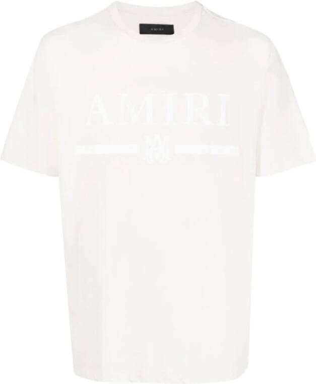 Amiri Logo-Print Katoenen T-Shirt en Polo White Heren