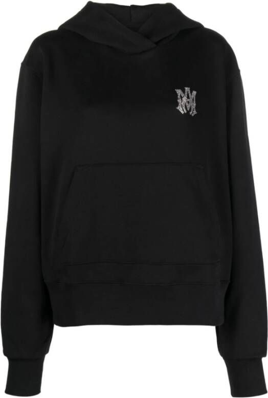 Amiri Logo-versierde katoenen hoodie Zwart Dames