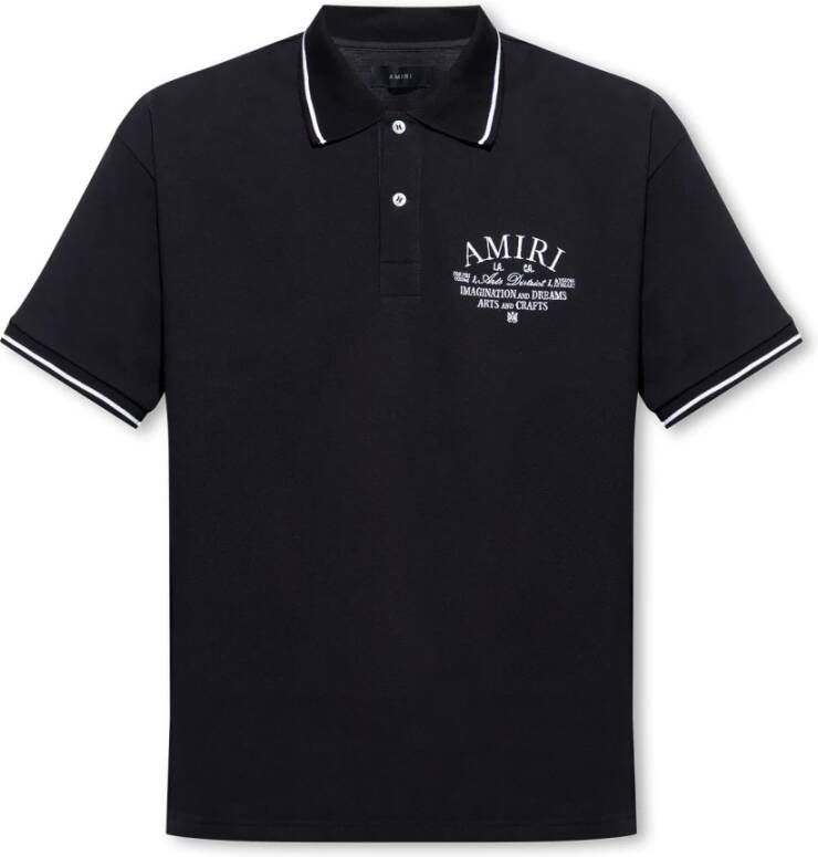 Amiri Polo shirt met logo Zwart Heren