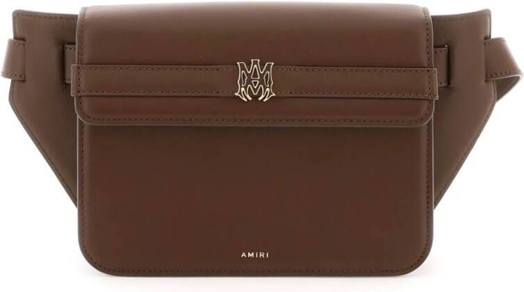 Amiri Monogram Leren Heuptas met Logo Brown Heren