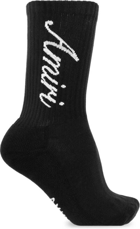Amiri Zwarte sokken met logo borduursel Black Heren