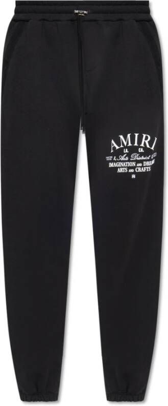 Amiri Zwarte Jersey Logo Print Sweatpants Zwart Heren