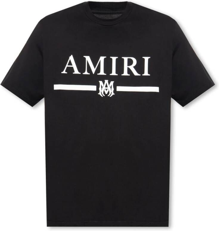 Amiri Logo Print Zwarte T-shirts en Polos Zwart Heren