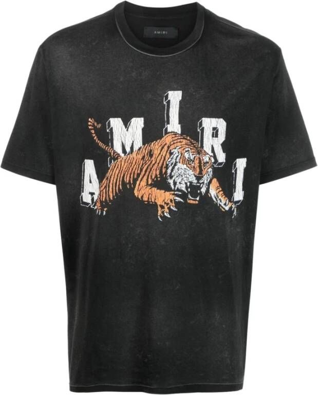 Amiri Vintage Tiger Katoenen T-shirt Zwart Heren