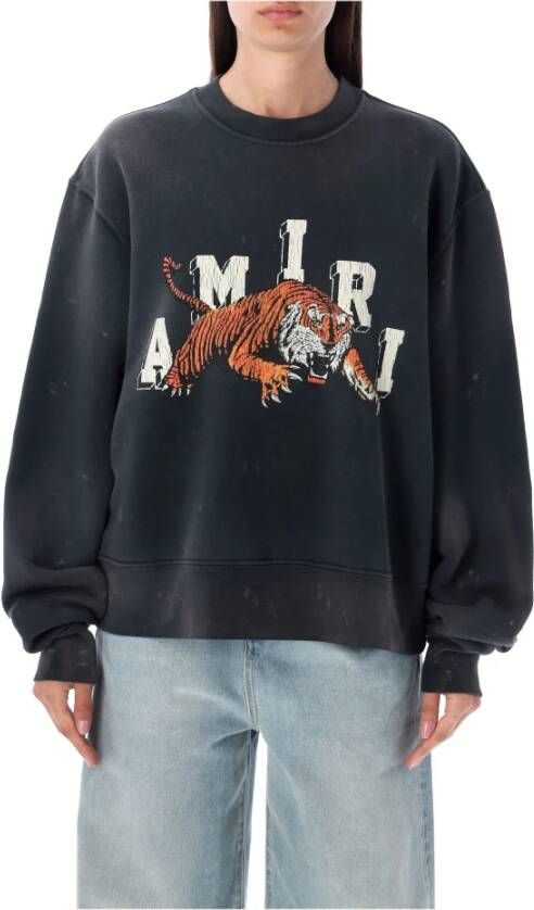 Amiri Vintage Tiger Fleece Sweatshirt Zwart Dames