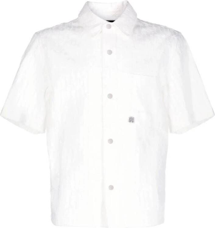 Amiri Witte Katoenen Logo Bowling Shirt voor Heren White Heren