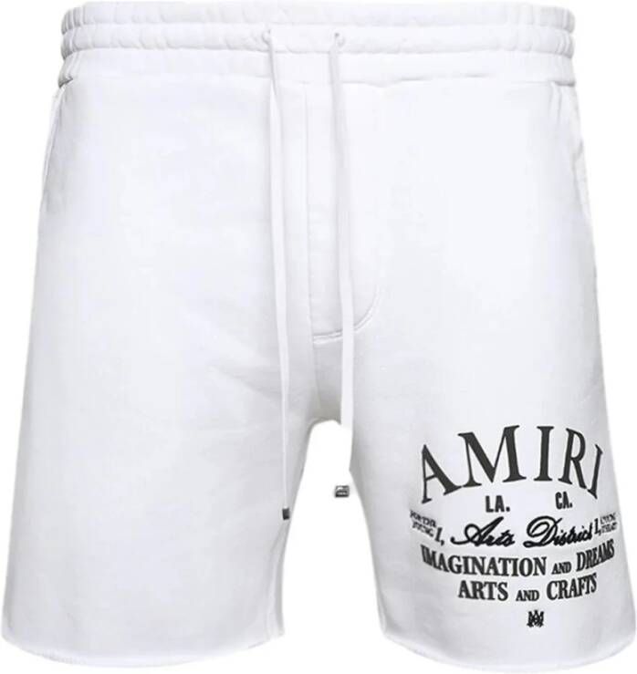 Amiri Witte katoenen shorts met elastische taille en Arts District-print Wit Heren