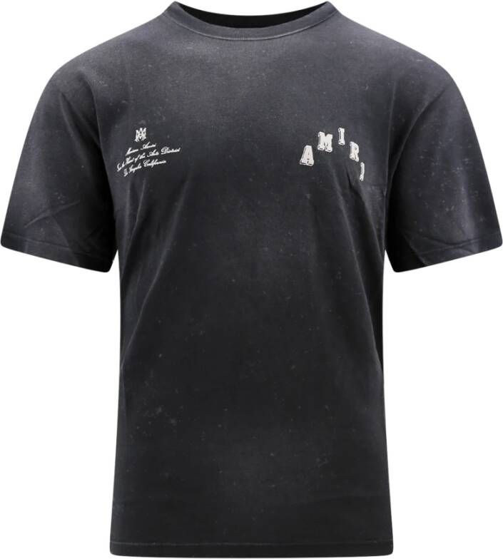 Amiri Zwart Crew-Neck T-Shirt voor Heren Aw23 Collectie Zwart Heren
