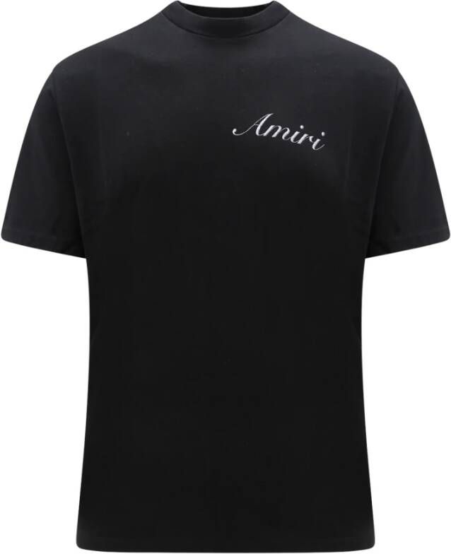 Amiri Zwart Crew-Neck T-Shirt voor Heren Aw23 Collectie Zwart Heren