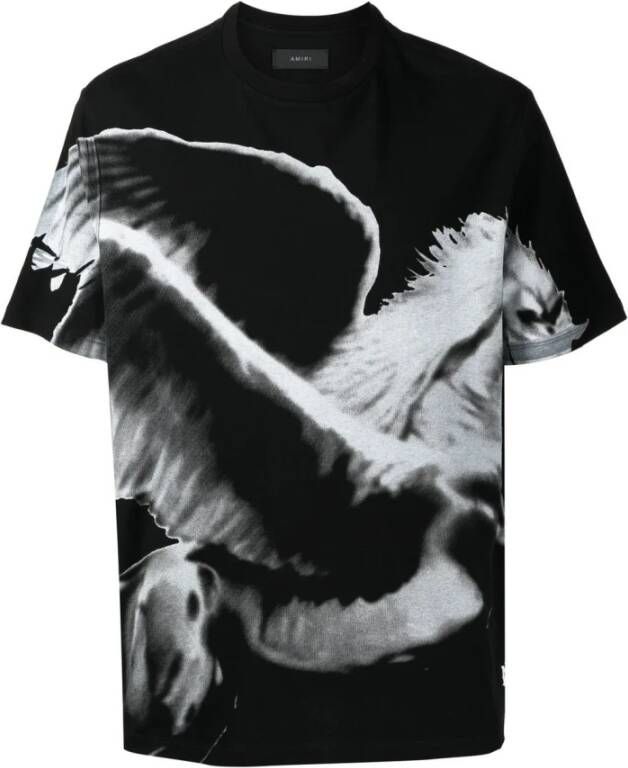 Amiri Zwart Katoenen Oversized T-Shirt met Grafische Print Zwart Heren
