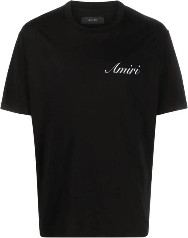 Amiri Zwarte Script Logo T-shirts en Polos Black Heren