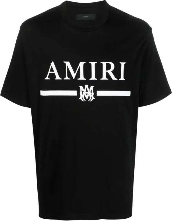 Amiri Zwart Logo Print Katoenen T-Shirt Zwart Heren