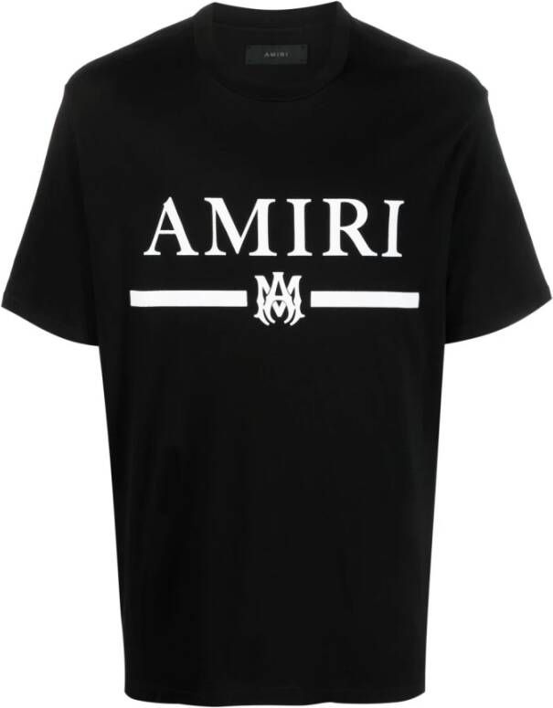 Amiri Zwart Logo-Print T-shirt van M.a. Bar Zwart Heren