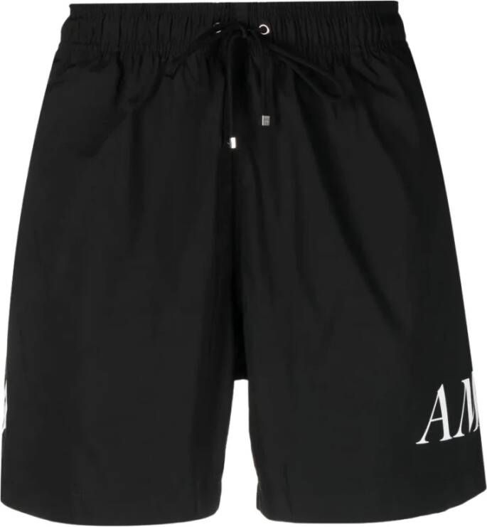 Amiri Zwarte casual shorts met logo print en patch Zwart Heren