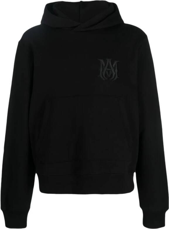 Amiri Zwarte Katoenen Hoodie met Geborduurd Logo Zwart Heren