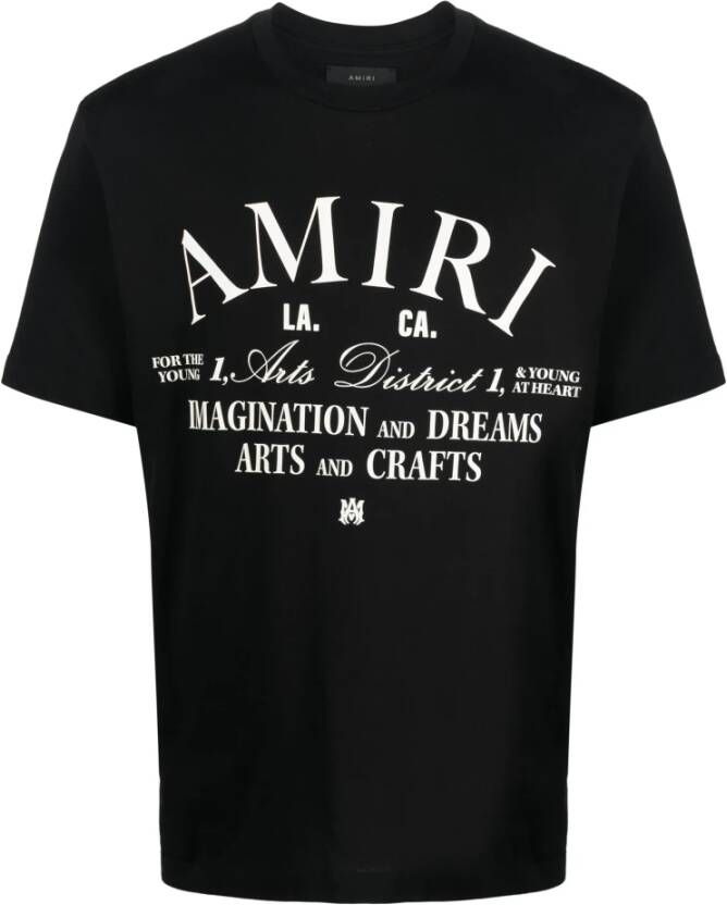 Amiri Zwarte Logo Print Katoenen T-shirts en Polos Zwart Heren