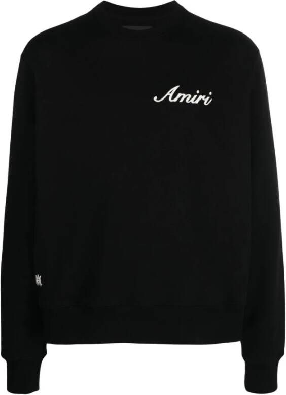 Amiri Zwarte Sweatshirt met Geborduurd Logo Zwart Heren