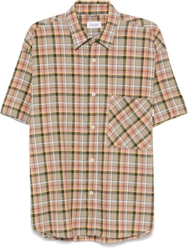 Amish Groen Katoenen Shirt voor Mannen Green Heren