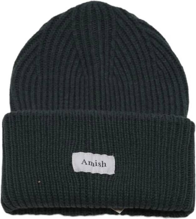 Amish Bos Wolmix Beanie Green Heren