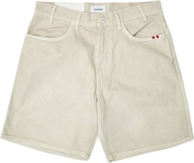 Amish Denim Bermuda Shorts Beige Heren