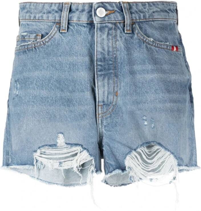 Amish Denim Shorts Blauw Dames