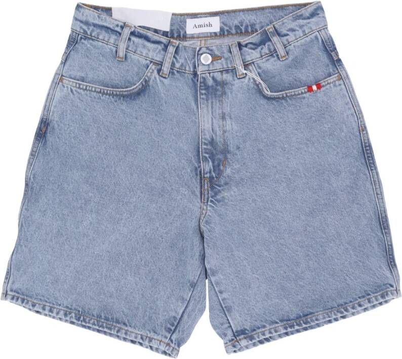 Amish Denim Shorts Blauw Heren