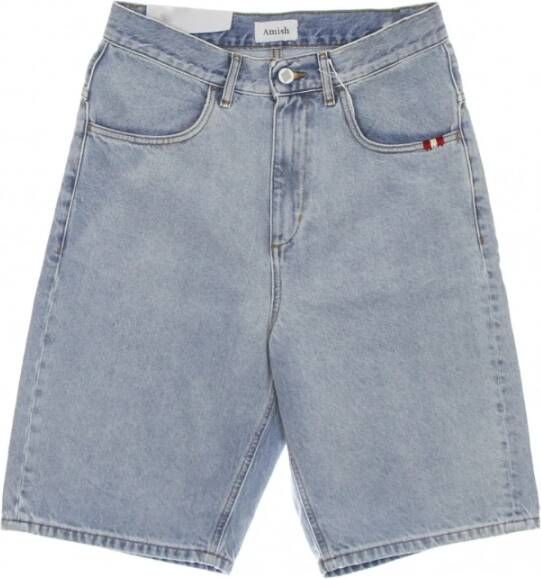 Amish Denim Shorts Blauw Heren