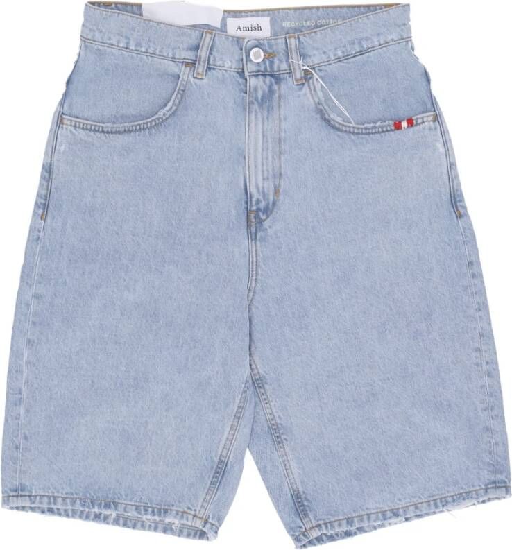 Amish Denim Shorts Blauw Heren