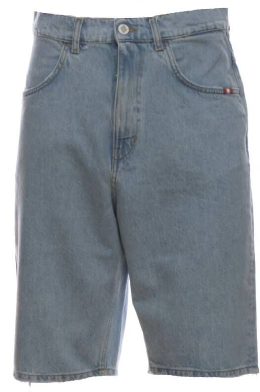 Amish Tommy Denim Bermuda Shorts Broken Bleached Blue Heren