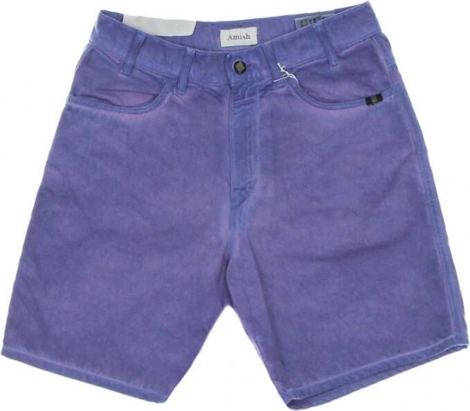 Amish Denim Shorts Purple Heren