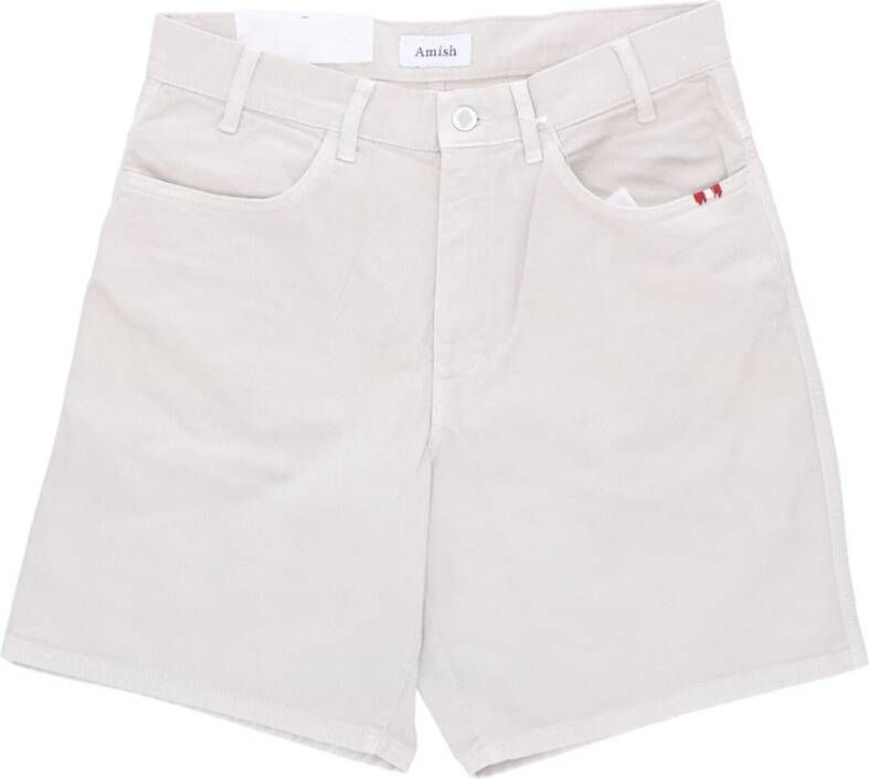 Amish Denim Shorts White Heren