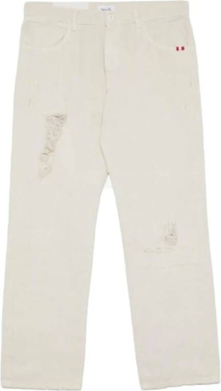 Amish Denim Jeans met zakken aan de voorkant en achterkant Beige Heren