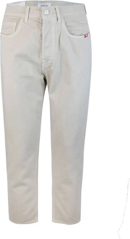 Amish Straight Trousers Beige Heren