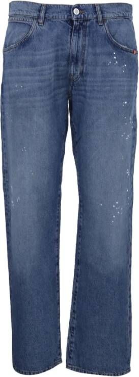 Amish Straight Jeans Blauw Heren