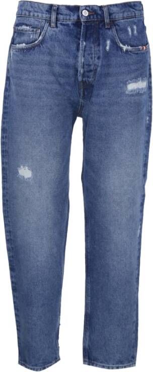 Amish Straight Jeans Blauw Heren