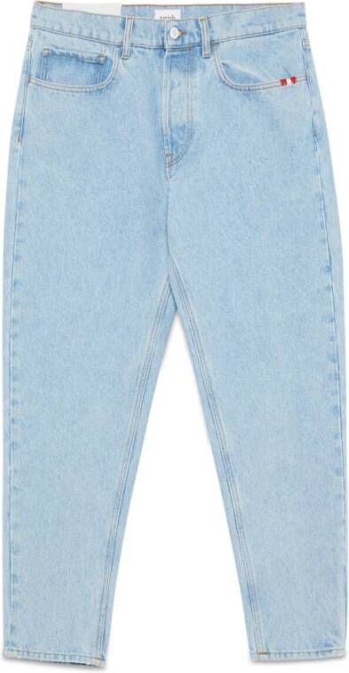 Amish Jeremiah Carrot Fit Denim Jeans Blauw Heren