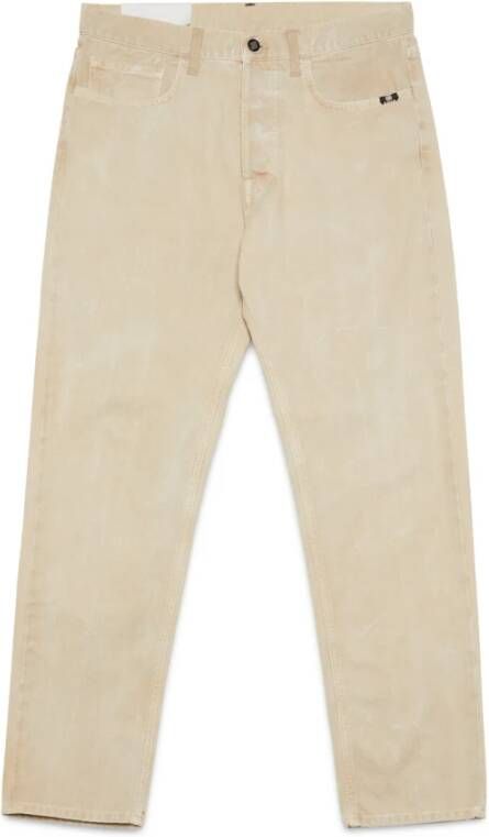 Amish Jeremiah Straight Fit Jeans Beige Heren