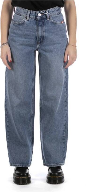 Amish Hoge taille rechte pasvorm denim jeans Blue Dames