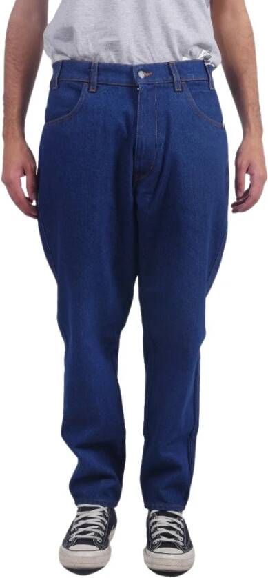 Amish Rinsed Denim Loose Fit Jeans Blue Heren