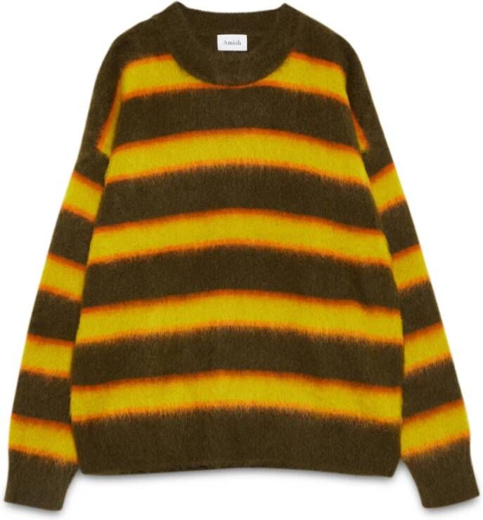 Amish Oversized Trui met Horizontale Strepen Meerkleurig Heren