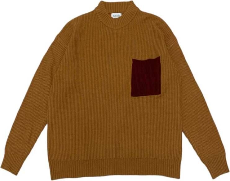 Amish Round-neck Knitwear Bruin Heren
