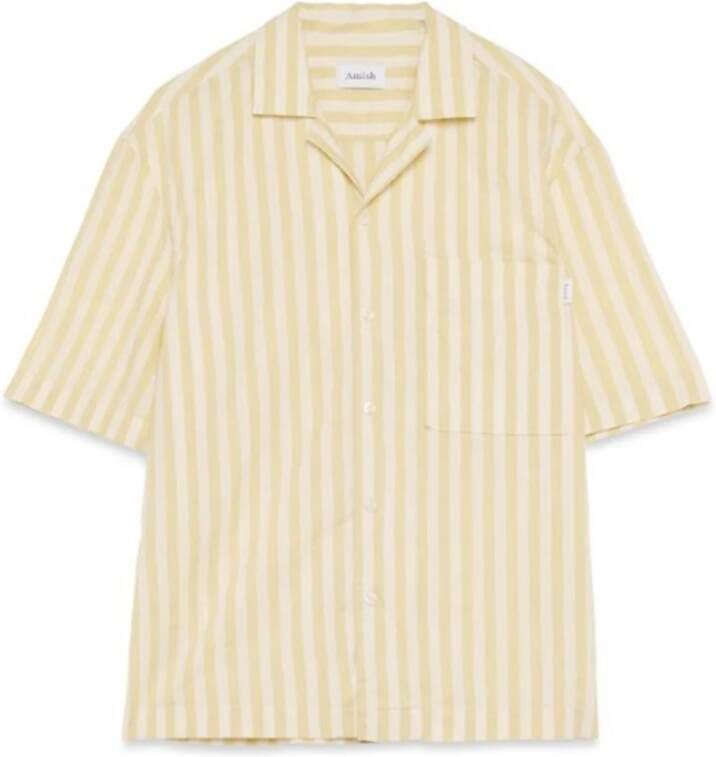 Amish Short Sleeve Shirts Yellow Heren