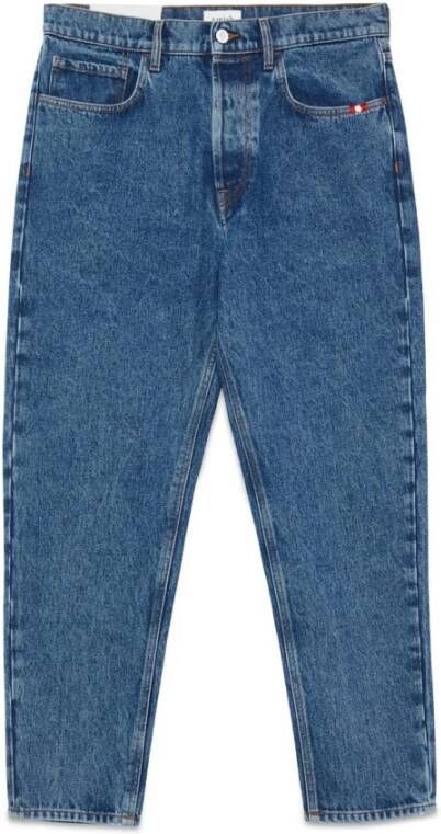 Amish Stone Washed Denim Wortel Fit Jeans Blauw Heren