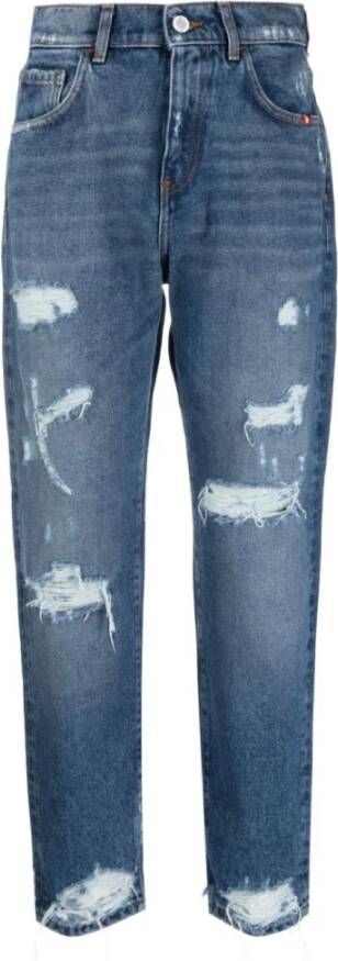 Amish Straight Jeans Blauw Dames