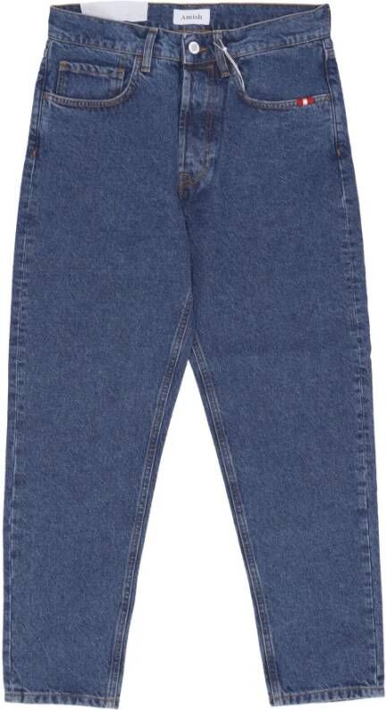 Amish Straight Jeans Blauw Heren