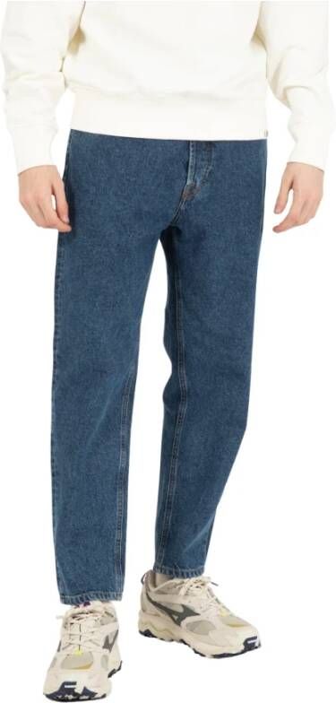 Amish Stone Wash Slim Fit Denim Jeans Blue Heren