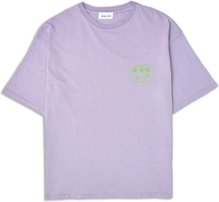 Amish T-Shirts Purple Heren